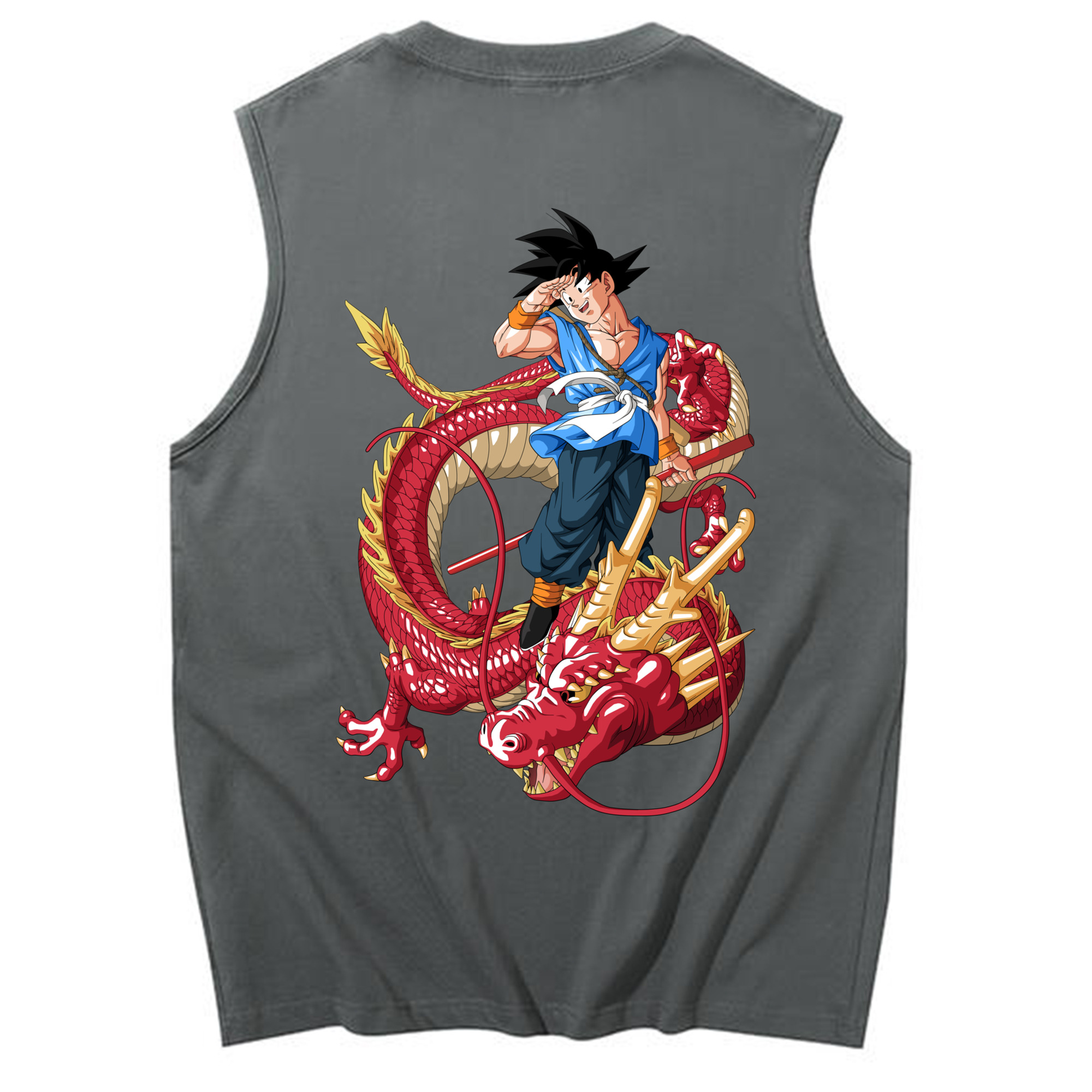 （画像用） ドラゴンボール 孫悟空（そん ごくう）Son Goku カカロット DRAGON BALL Kakarotto コットン100％タンクトップ（背面プリント）